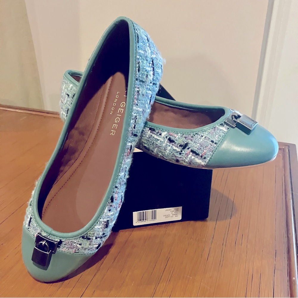 Kurt Geiger NIB Brixton Ballerina Flat EU39 Capped Toe Skimmer Slip-On NEW